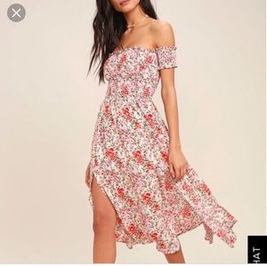 Floral Off the Shoulder LuLus Dress